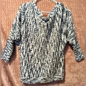 Maurices size small black and white boat neck 3/4 sweater